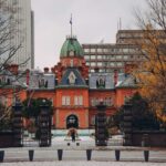 facade of former hokkaido government office in japan